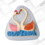 Silicone Cake Mold Sweet Couple Swan Pattern Desserts Chocolate Baking DIY Mold Making Tool - 45-Degree Angle