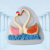 Silicone Cake Mold Sweet Couple Swan Pattern Desserts Chocolate Baking DIY Mold Making Tool - Rear View