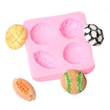 Silicone Cake Mold Football Baseball Sports Ball Pattern Chocolate Baking DIY Mold Making Tool - Side View