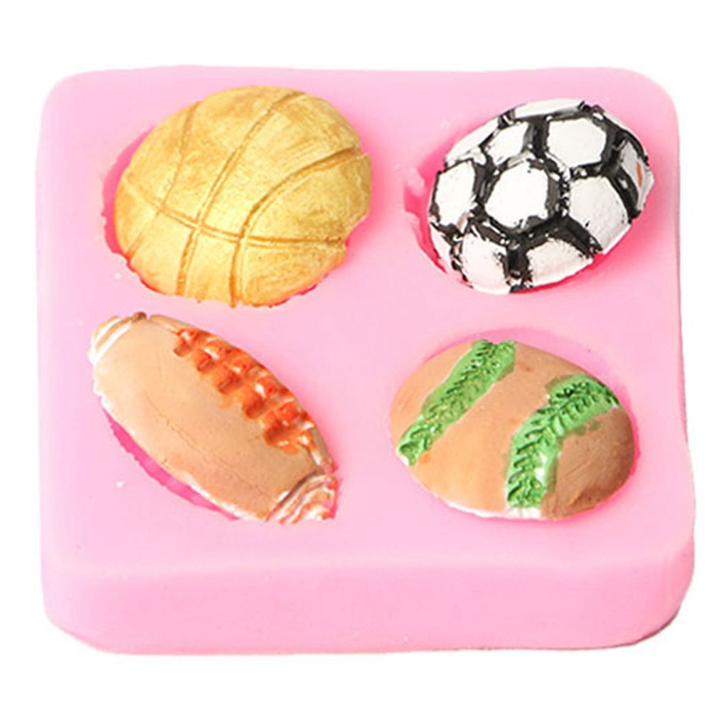 Silicone Cake Mold Football Baseball Sports Ball Pattern Chocolate Baking DIY Mold Making Tool