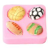 Silicone Cake Mold Football Baseball Sports Ball Pattern Chocolate Baking DIY Mold Making Tool