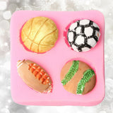 Silicone Cake Mold Football Baseball Sports Ball Pattern Chocolate Baking DIY Mold Making Tool - 45-Degree Angle