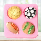 Silicone Cake Mold Football Baseball Sports Ball Pattern Chocolate Baking DIY Mold Making Tool