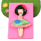Silicone Cake Mold Ballet Dancing Girl Pattern Pudding Desserts Baking Mold Soap Making Tool - Front View