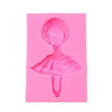 Silicone Cake Mold Ballet Dancing Girl Pattern Pudding Desserts Baking Mold Soap Making Tool - Side View