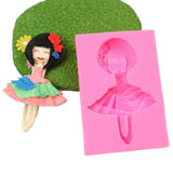Silicone Cake Mold Ballet Dancing Girl Pattern Pudding Desserts Baking Mold Soap Making Tool - Top-Down View