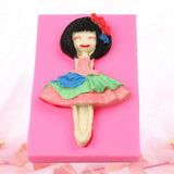Silicone Cake Mold Ballet Dancing Girl Pattern Pudding Desserts Baking Mold Soap Making Tool - Rear View