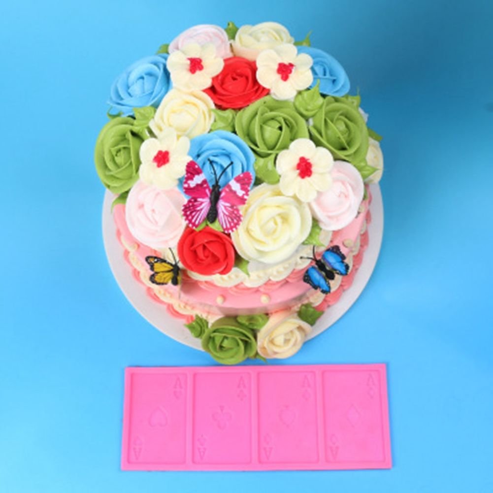 Poker Shape Cake Baking Cookie Chocolate Sugar Paste Food Silicone Mold Bakeware