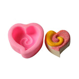 Spiral Loving Heart Cake Baking Cookie Chocolate Sugar Paste Candle Soap Silicone Mold Bakeware - Side View