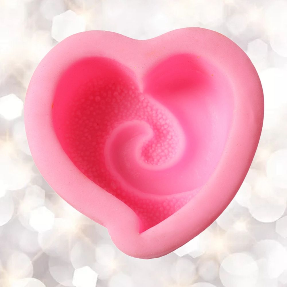 Spiral Loving Heart Cake Baking Cookie Chocolate Sugar Paste Candle Soap Silicone Mold Bakeware