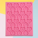 Heart Shape Letters Cake Baking Cookie Chocolate Sugar Paste Food Silicone Mold Bakeware - 45-Degree Angle
