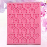 Heart Shape Letters Cake Baking Cookie Chocolate Sugar Paste Food Silicone Mold Bakeware - Rear View