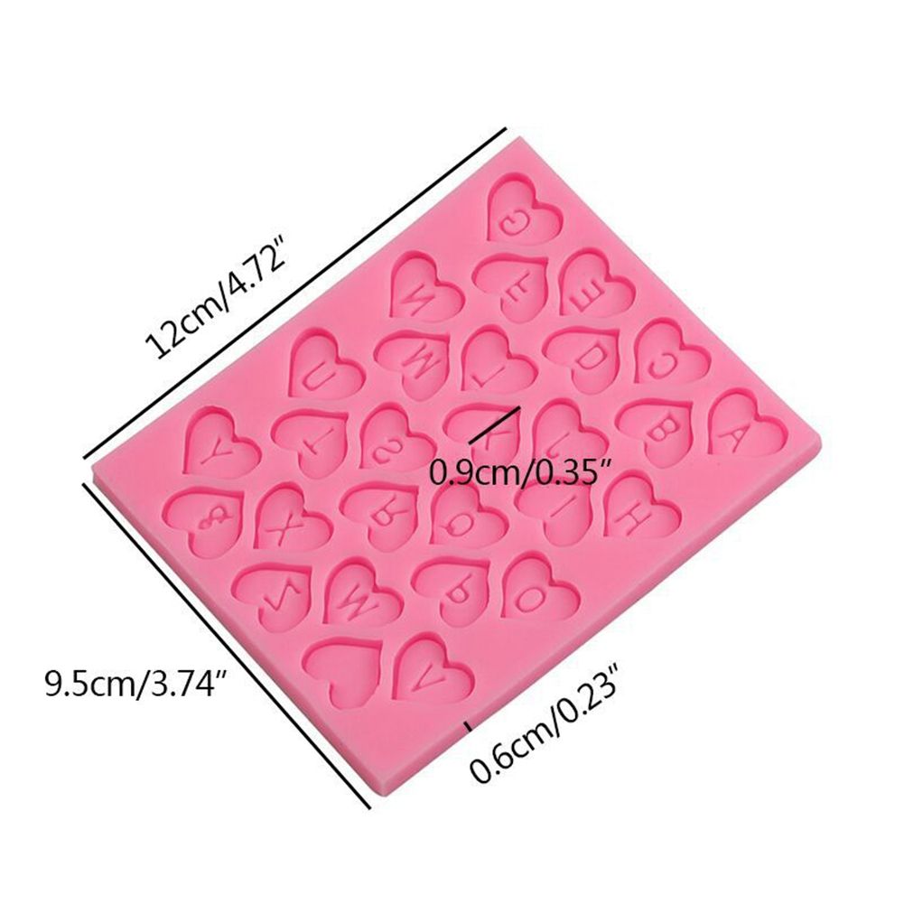 Heart Shape Letters Cake Baking Cookie Chocolate Sugar Paste Food Silicone Mold Bakeware