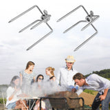 2PCS Multifunctional Stainless Steel BBQ Fork Grill Fork Roast Spit Barbecue Tool - Front View