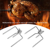 2PCS Multifunctional Stainless Steel BBQ Fork Grill Fork Roast Spit Barbecue Tool