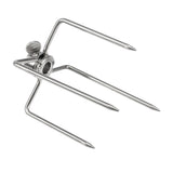 2PCS Multifunctional Stainless Steel BBQ Fork Grill Fork Roast Spit Barbecue Tool - 45-Degree Angle