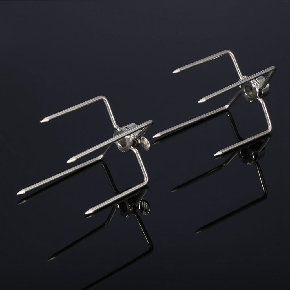 2PCS Multifunctional Stainless Steel BBQ Fork Grill Fork Roast Spit Barbecue Tool
