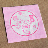 20Pcs It's A Boy Girl Adorable Baby Shower Birthday Party Celebration Paper (Pink)