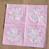 20Pcs It's A Boy Girl Adorable Baby Shower Birthday Party Celebration Paper (Pink)