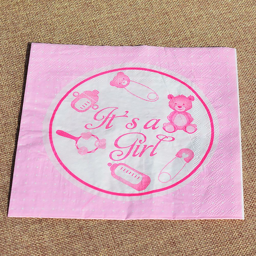 20Pcs It's A Boy Girl Adorable Baby Shower Birthday Party Celebration Paper (Pink)