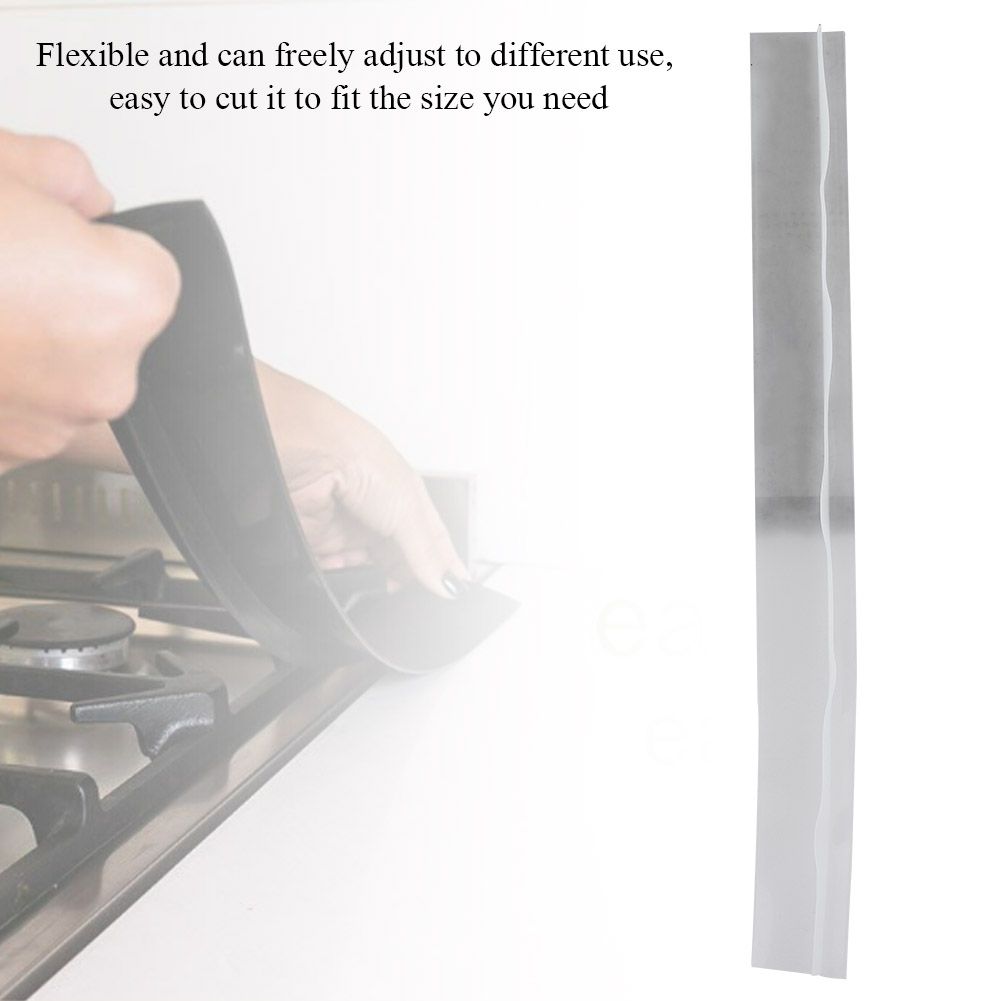 1pc Silicone Gap Strip Oil Resistant Stove Kitchen Counter Cap Filler Sealing Cover Translucent