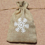 10pcs Printed Linen Drawstring Bag Gift Jewelry Ornament Storage Pouch 4