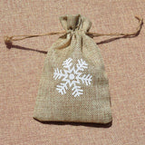 10pcs Printed Linen Drawstring Bag Gift Jewelry Ornament Storage Pouch 4