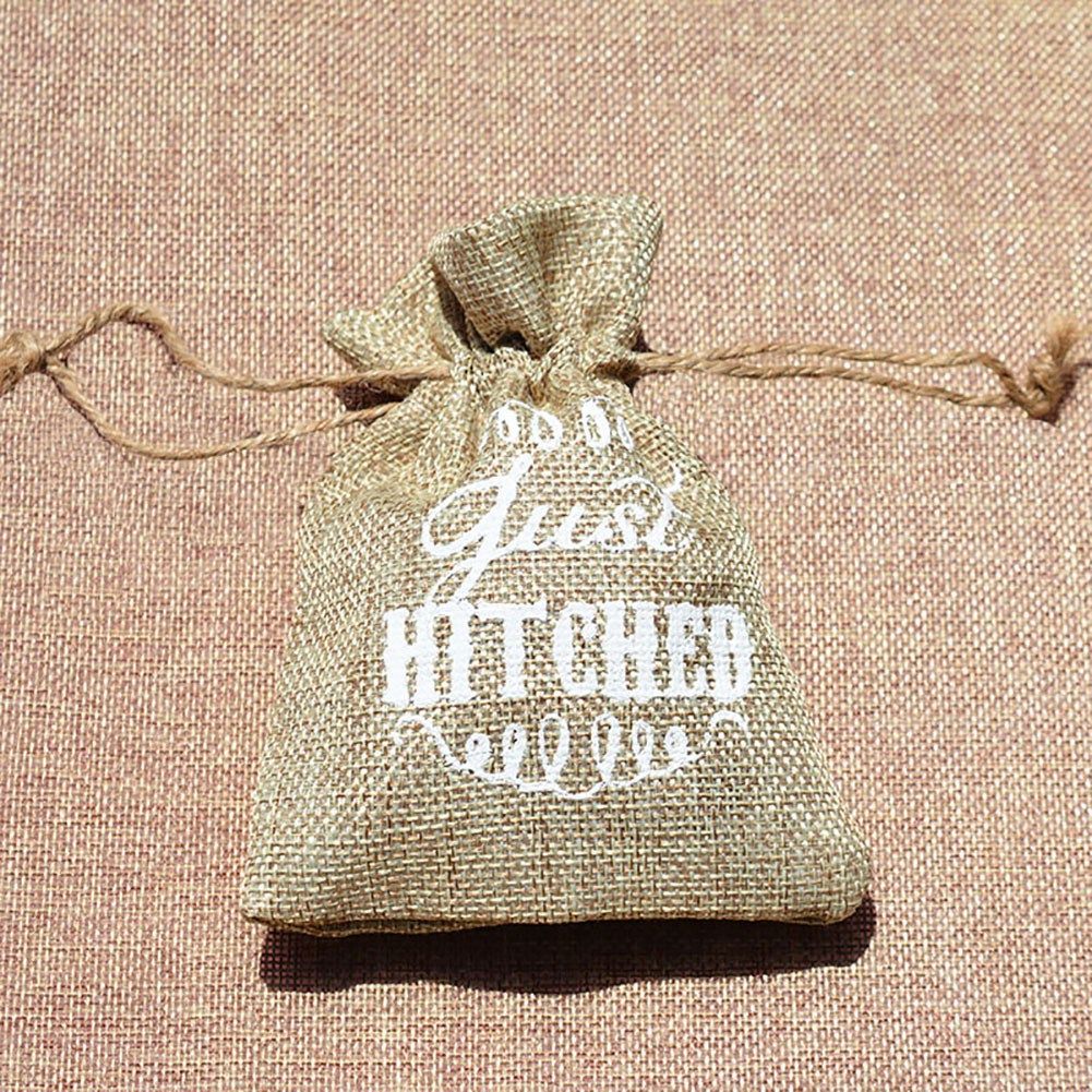 10pcs Printed Linen Drawstring Bag Gift Jewelry Ornament Storage Pouch 7