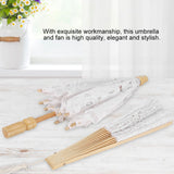 Lace Umbrella Fan Parasol for Lady Women Party Decor Dancing Photography Prop - Rear View