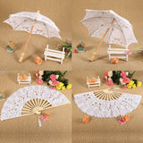 Lace Umbrella Fan Parasol for Lady Women Party Decor Dancing Photography Prop