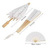 Lace Umbrella Fan Parasol for Lady Women Party Decor Dancing Photography Prop - Extra Image