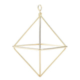 Geometric Air Pants Holder Fashionable Flowers Bromeliads Hanging Rack Home Decor Gold - Front View
