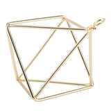 Geometric Air Pants Holder Fashionable Flowers Bromeliads Hanging Rack Home Decor Gold - Side View