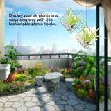 Geometric Air Pants Holder Fashionable Flowers Bromeliads Hanging Rack Home Decor Gold - Extra Image