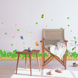 Green Leaves Flowers Pattern Sticker Living Room Bedroom Backdrop Wall Decorative Decal(AY7056) - Front View