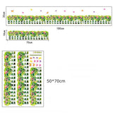 Green Leaves Flowers Pattern Sticker Living Room Bedroom Backdrop Wall Decorative Decal(AY7143)