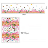 Green Leaves Flowers Pattern Sticker Living Room Bedroom Backdrop Wall Decorative Decal(AY56B) - Side View