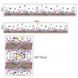 Green Leaves Flowers Pattern Sticker Living Room Bedroom Backdrop Wall Decorative Decal(AY756)