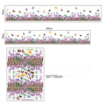 Green Leaves Flowers Pattern Sticker Living Room Bedroom Backdrop Wall Decorative Decal(AY756)