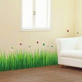 Green Leaves Flowers Pattern Sticker Living Room Bedroom Backdrop Wall Decorative Decal(AY768)