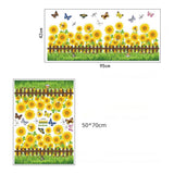 PVC Sunflower Garden Wall Skirting Stickers Poster Decor for Children Room Bathroom - 45-Degree Angle