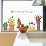 Transparent PVC Pot Plant Wall Sticker Art Home Room Mural Background Decoration