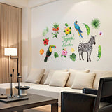 Tropical Rain Forest Wall Floor Stickers for Home Bedroom Backdrop Business Decoration SK7169 - Side View