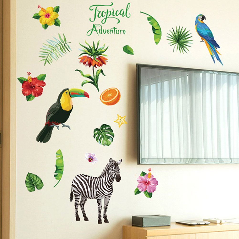 Tropical Rain Forest Wall Floor Stickers for Home Bedroom Backdrop Business Decoration SK7169