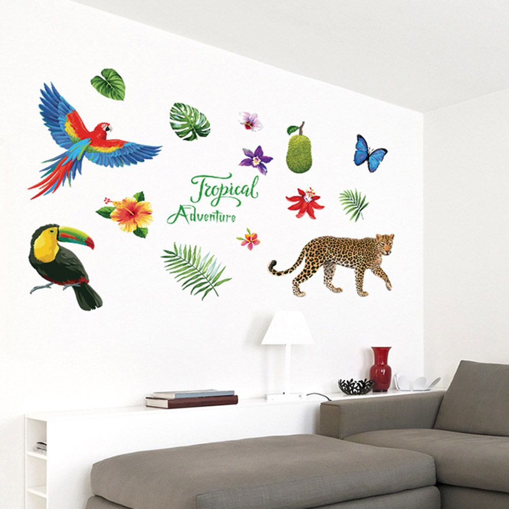 Tropical Rain Forest Wall Floor Stickers for Home Bedroom Backdrop Business Decoration SK7170