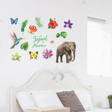 Tropical Rain Forest Wall Floor Stickers for Home Bedroom Backdrop Business Decoration SK7171 - Side View