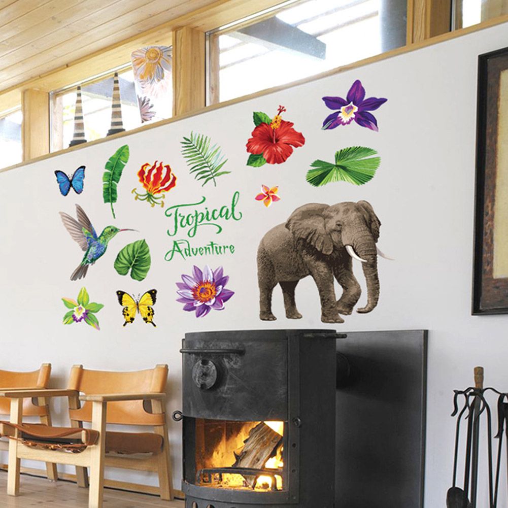 Tropical Rain Forest Wall Floor Stickers for Home Bedroom Backdrop Business Decoration SK7171