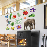 Tropical Rain Forest Wall Floor Stickers for Home Bedroom Backdrop Business Decoration SK7171 - Close-Up Angle