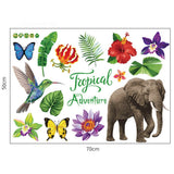 Tropical Rain Forest Wall Floor Stickers for Home Bedroom Backdrop Business Decoration SK7171 - Low Angle