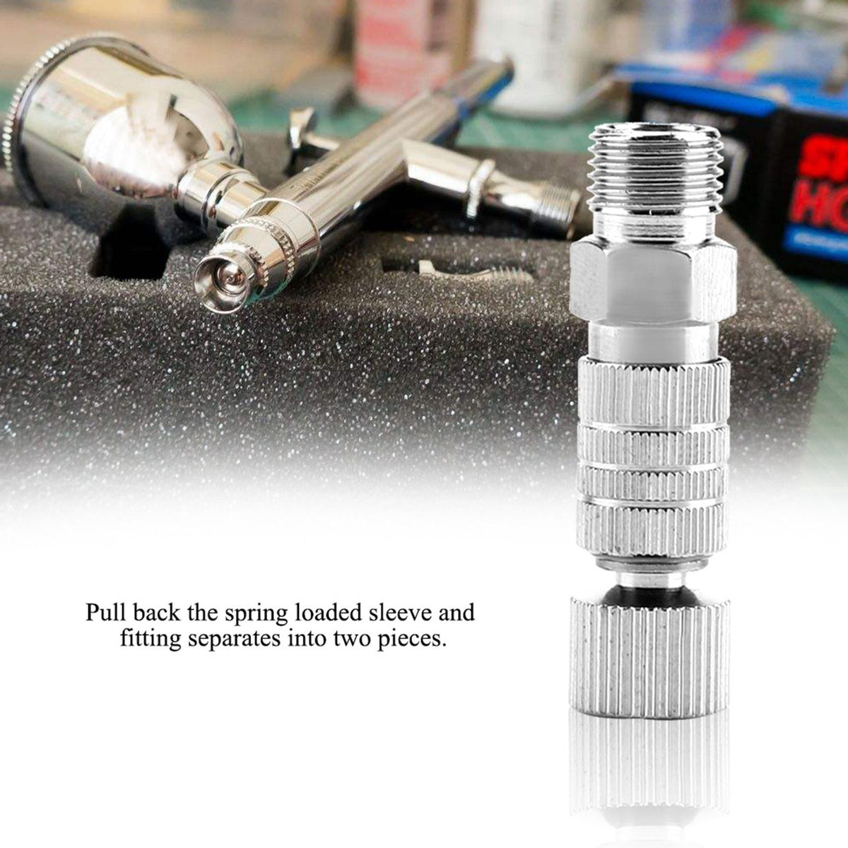 Disconnect Release Coupling Adapter Airbrush Air Hose Quick Connecter Set 1/8'' Fittings Part